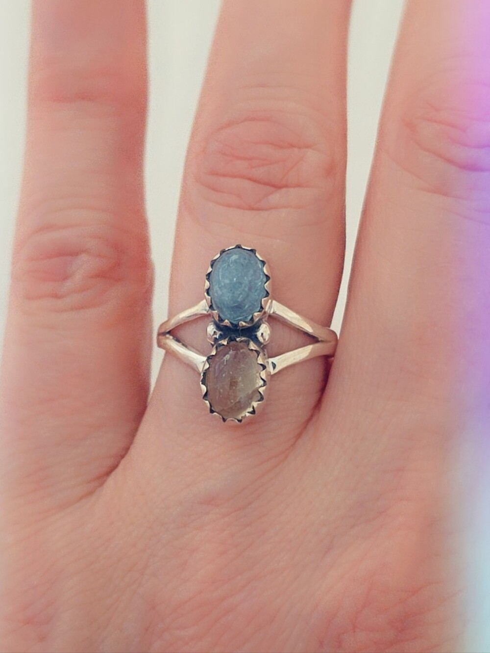 Tourmaline Sterling Gemstone Ring Sz 7